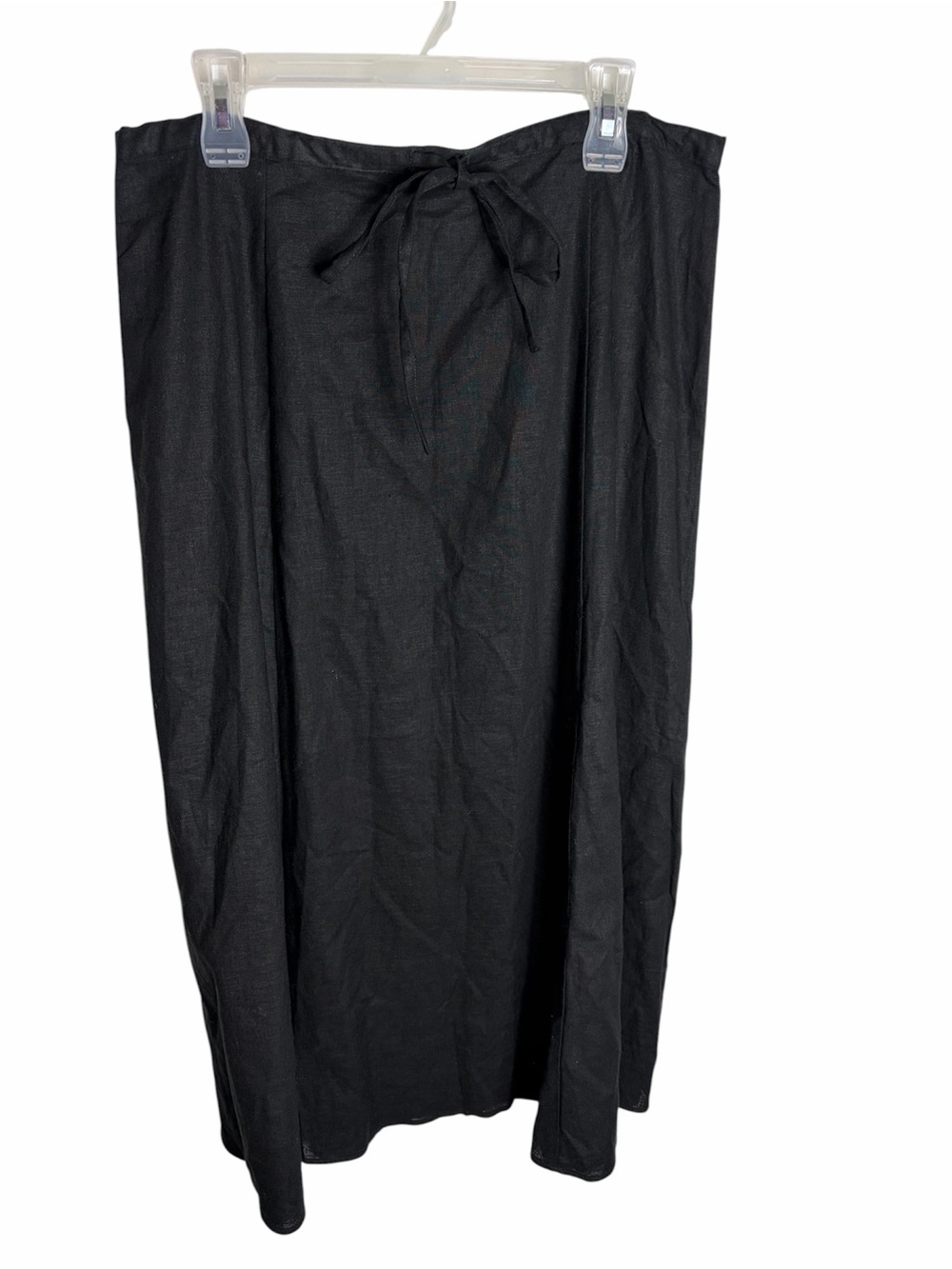 NWT Y2K black linen maxi skirt with drawstring waistband size 18